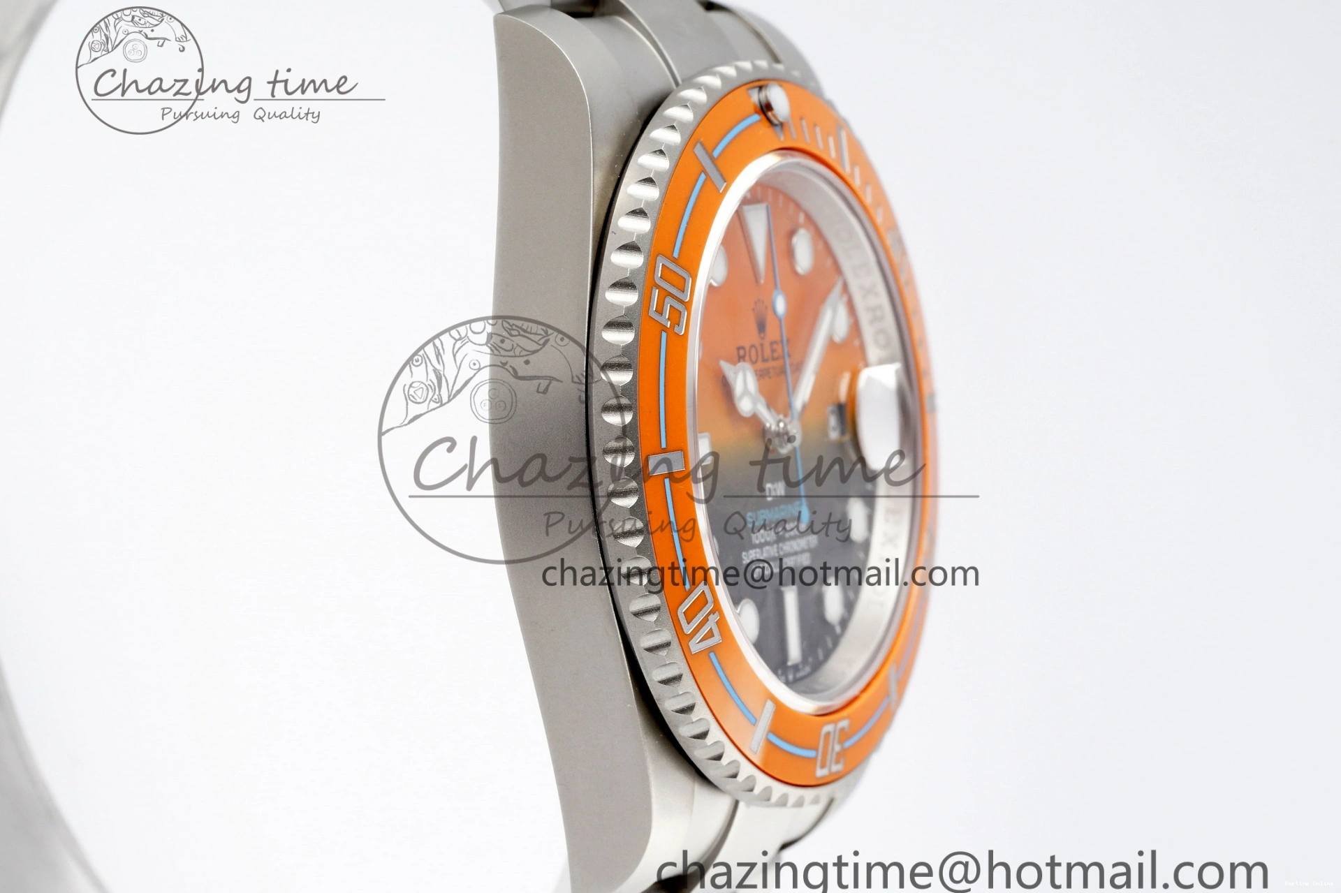 0411 Bold Submariner DIW Sandblasted VSF 1:1 Best Edition Orange Ceramic Bezel Orange Black Dial on SS Bracelet VS 2053